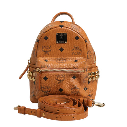 MCM Stark Mini Backpack in Visetos Cognac