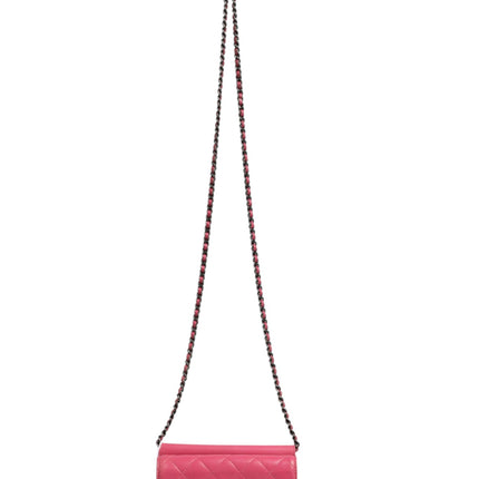 Chanel Pink Quilted Lambskin Leather Classic Square Mini Flap Bag