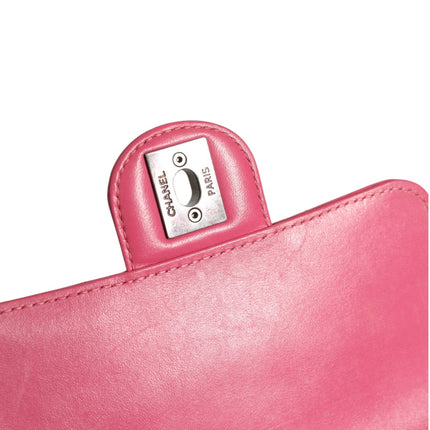 Chanel Pink Quilted Lambskin Leather Classic Square Mini Flap Bag