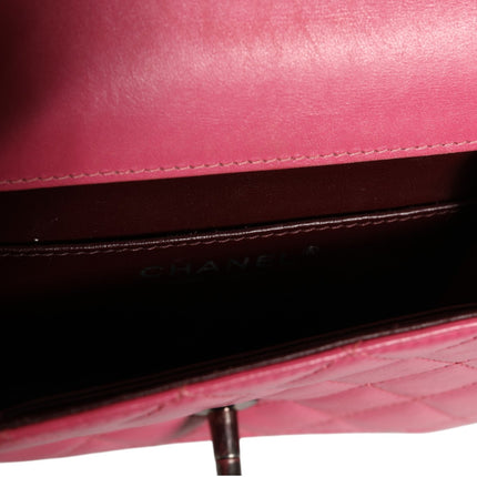 Chanel Pink Quilted Lambskin Leather Classic Square Mini Flap Bag