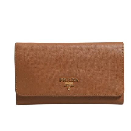 Prada Brown and Gold Wallet Strap