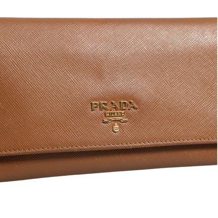 Prada Brown and Gold Wallet Strap