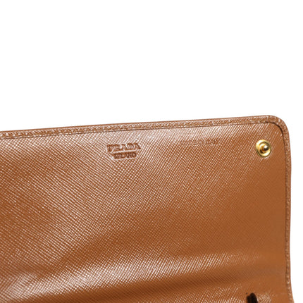 Prada Brown and Gold Wallet Strap