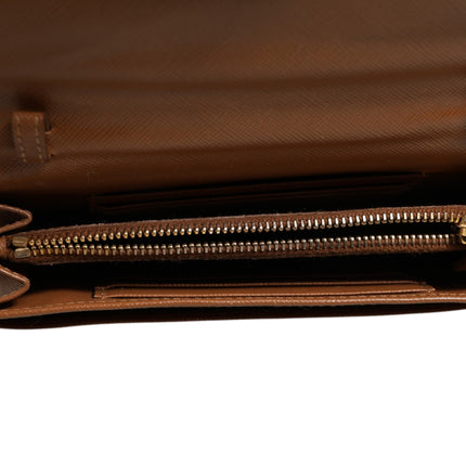 Prada Brown and Gold Wallet Strap