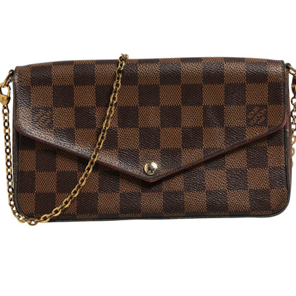 Louis Vuitton Damier Ebene Pochette Felice Chain Wallet