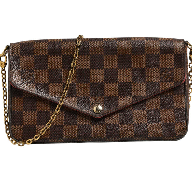Louis Vuitton Damier Ebene Pochette Felice Chain Wallet