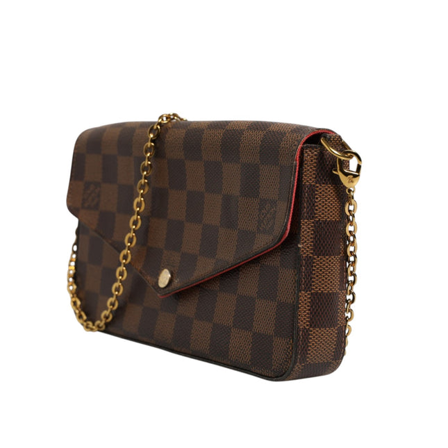 Louis Vuitton Damier Ebene Pochette Felice Chain Wallet