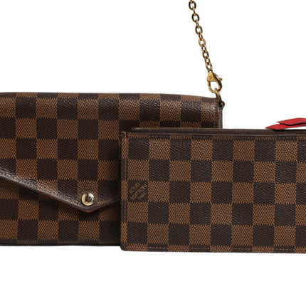 Louis Vuitton Damier Ebene Pochette Felice Chain Wallet