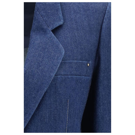 Giorgio Armani Blue Elastane Denim Jacket