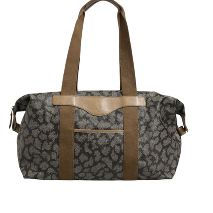 Saint Laurent Green and Brown Pattern Canvas Duffel Bag