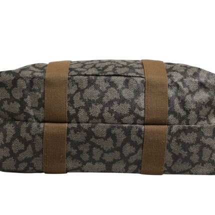 Saint Laurent Green and Brown Pattern Canvas Duffel Bag