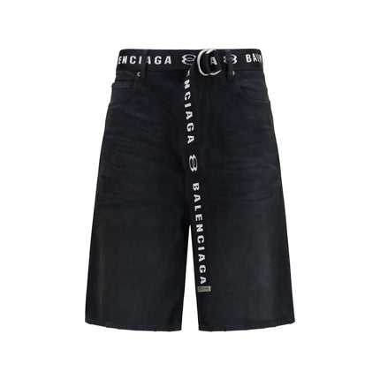 Balenciaga Black Cotton Bermuda Shorts