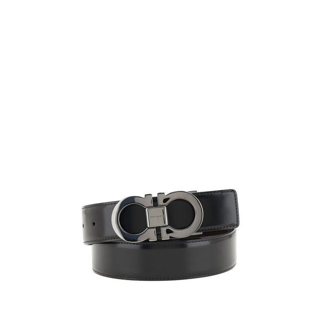 Ferragamo Black Calf Leather Bos Taurus Belt