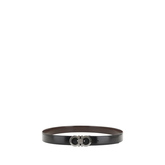 Ferragamo Black Calf Leather Bos Taurus Belt