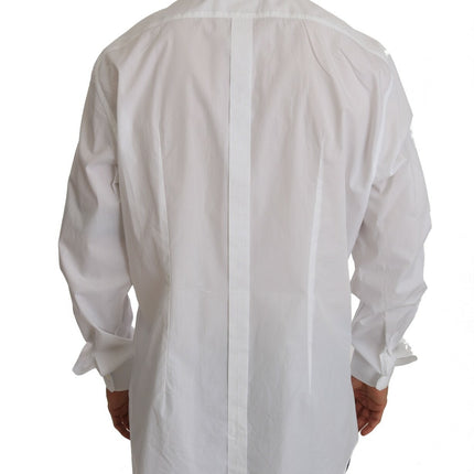 Dolce & Gabbana White 100% Cotton GOLD Slim Dress Shirt