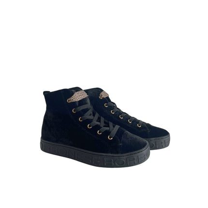 Borbonese Black Leather Women Sneaker