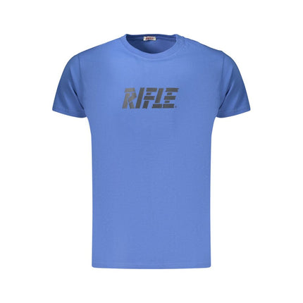 Rifle Blue Cotton Mens T-Shirt