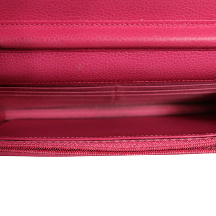 Chanel Pink Quilted Lambskin Wallet On Chain WOC Silver
