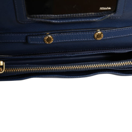 Prada Blue Saffiano Leather Wallet on Chain Clutch Bag