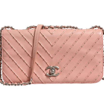 Chanel Small Classic Double Flap Bag Light Pink Chevron