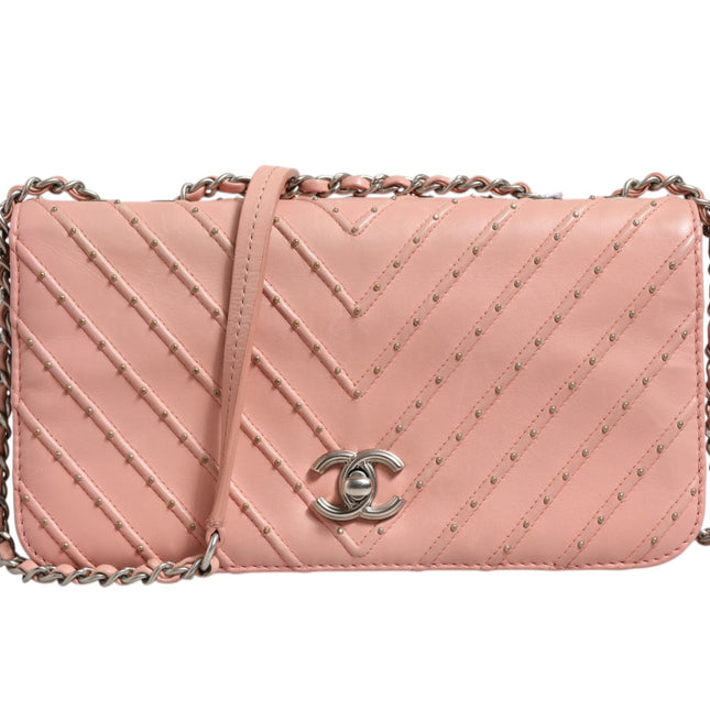 Chanel Small Classic Double Flap Bag Light Pink Chevron