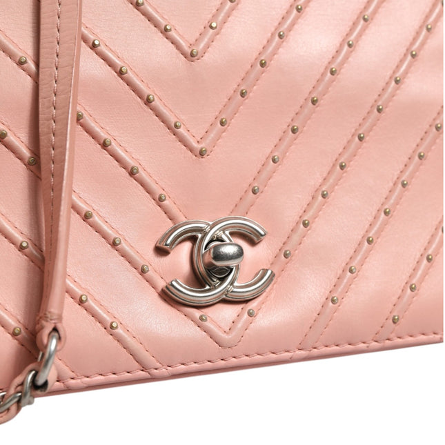 Chanel Small Classic Double Flap Bag Light Pink Chevron