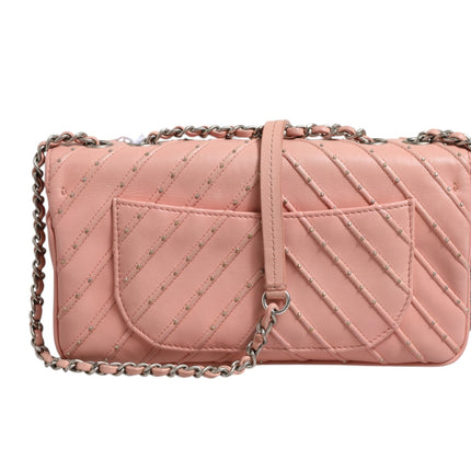 Chanel Small Classic Double Flap Bag Light Pink Chevron