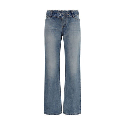 Alexander McQueen Blue Cotton Straight-Leg Jeans