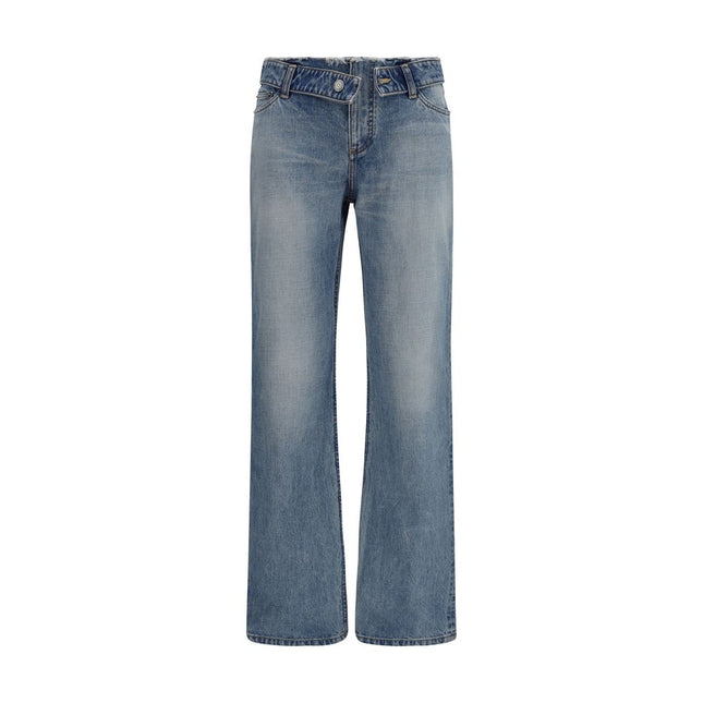 Alexander McQueen Blue Cotton Straight-Leg Jeans