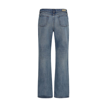 Alexander McQueen Blue Cotton Straight-Leg Jeans