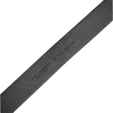 Dolce & Gabbana Black Leather Prince Crown Logo Buckle Belt