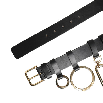 Dolce & Gabbana Black Calf Leather Gold Metal Buckle Men Belt