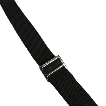 Dolce & Gabbana Black Cotton Leather Elastic Y-back Metal Clips Suspender