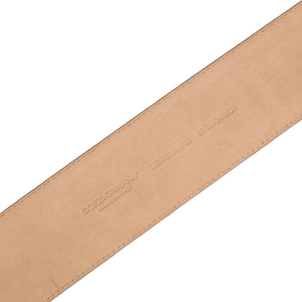 Dolce & Gabbana Brown Calfskin Leather Gold Metal Buckle Belt