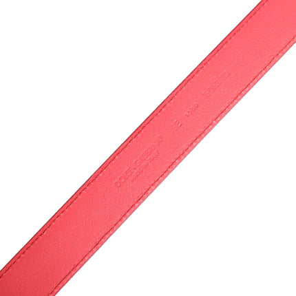 Dolce & Gabbana Pink Lambskin Leather Silver Metal Buckle Belt