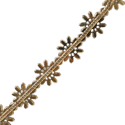 Dolce & Gabbana Green Leather Daisy Crystal Embellished Waist Belt