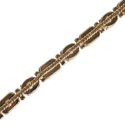 Dolce & Gabbana Blue Leather Crystal Chain Embellished Belt