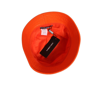 Dolce & Gabbana Orange Crystal Embellished Bucket Fisherman Cap Hat