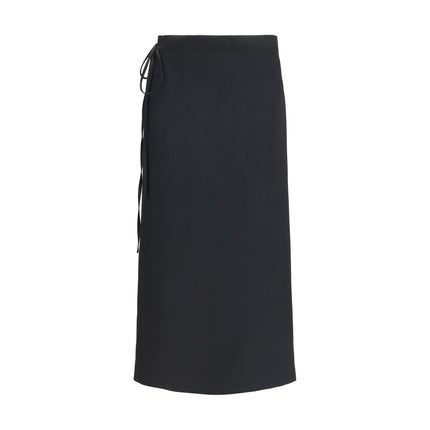 Calvin Klein Black Viscose Long Skirt