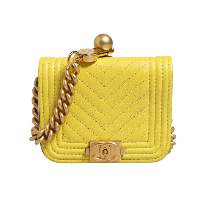 Chanel Crossbody Yellow Leather Bag