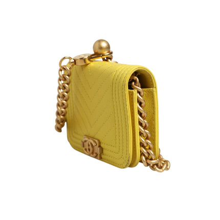 Chanel Crossbody Yellow Leather Bag