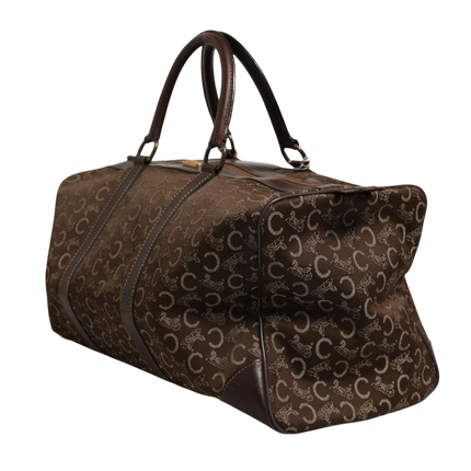 Celine Dark brown and Gold logo duffel