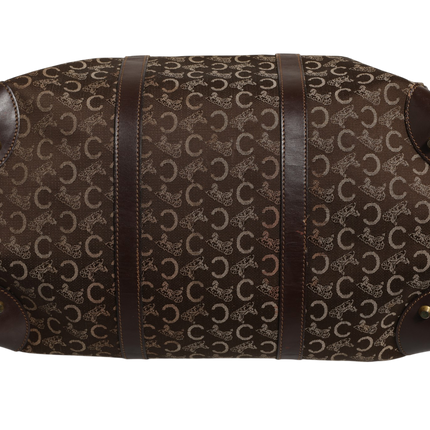 Celine Dark brown and Gold logo duffel