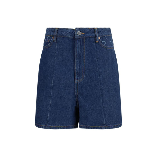 Marine Serre Blue Cotton Bermuda Shorts