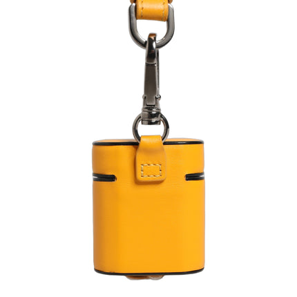 Dolce & Gabbana Case Yellow Calf Leather Logo Flip Holder Strap Airpods