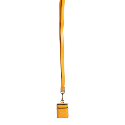 Dolce & Gabbana Case Yellow Calf Leather Logo Flip Holder Strap Airpods