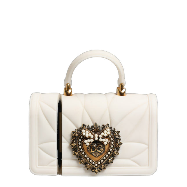 Dolce & Gabbana Case White Silicone Devotion Heart Cover Hand Bag Airpod