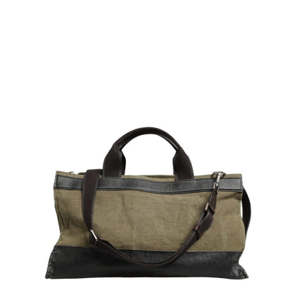 Dolce & Gabbana Military Green Two Tone Tote Duffel Shoulder Borse Bag