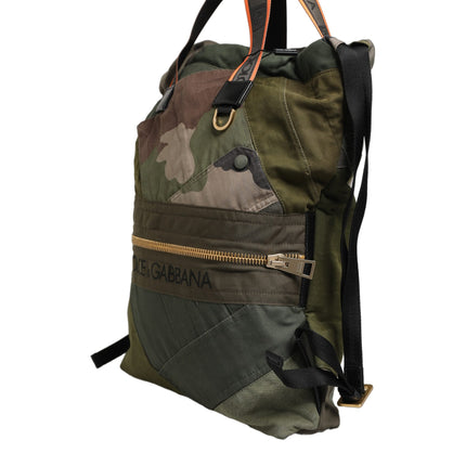 Dolce & Gabbana Military Green Patchwork Rucksack Backpack Borse Men Bag