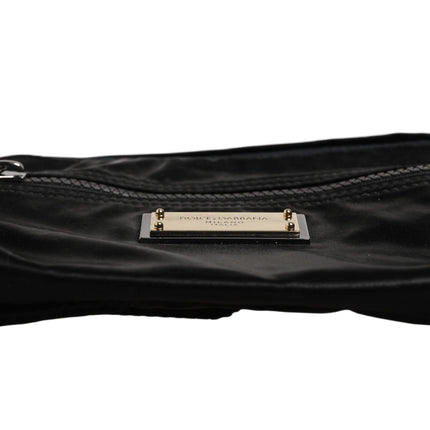 Dolce & Gabbana Black Nylon Brass Plate Bumbag Waist Fanny Pack Men Bag